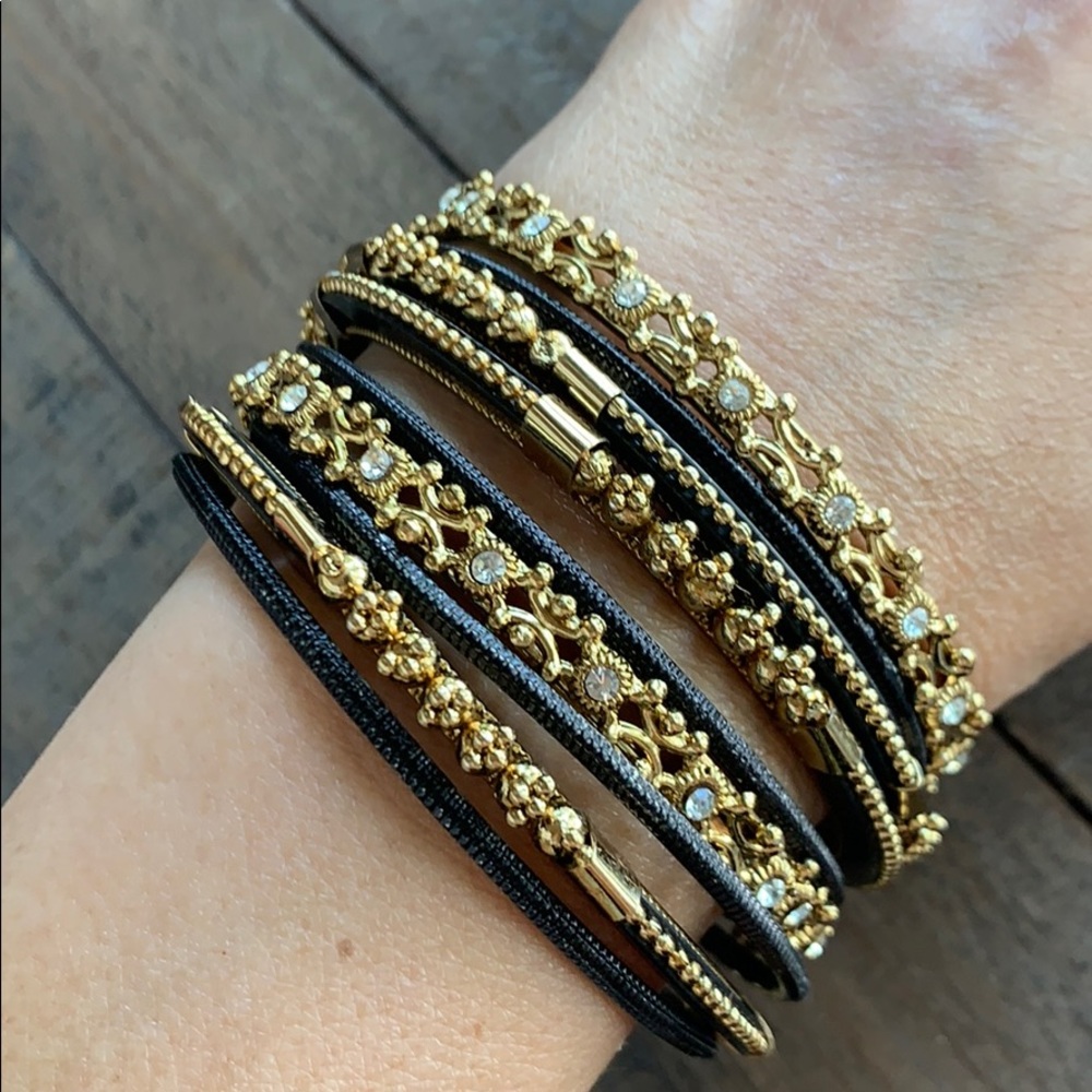 Bangle stacked bracelet set